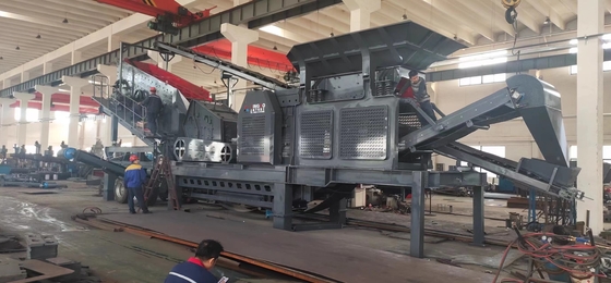 모바일 그라인트 임팩트 크레셔 머신 100 T / H 사용자 정의 요청 출구 크기 50-100mm